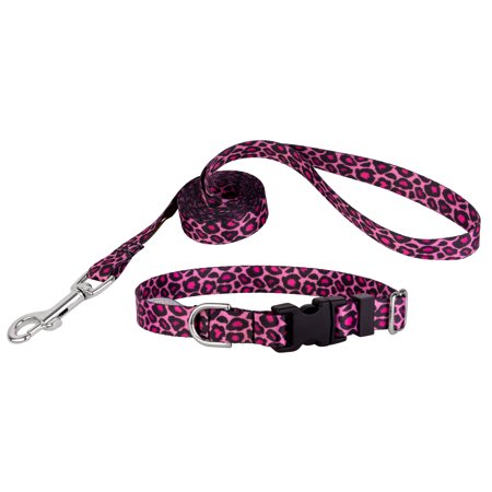 Leopard Leash - Country Brook Petz® 1/2 Inch Pink Leopard Print Dog Leash - 6 Foot