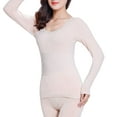 Limei 2pcs Womens Thermal Underwear Set Cotton Long Johns Lightweight Top And Bottom 4776