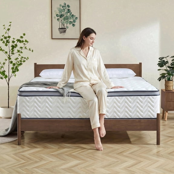 RODREAMY 12 inch Queen Mattress, Hybrid Mattress in a Box, Medium Firm, Pressure Relief & Motion Isolation, Breathable & CertiPUR-US