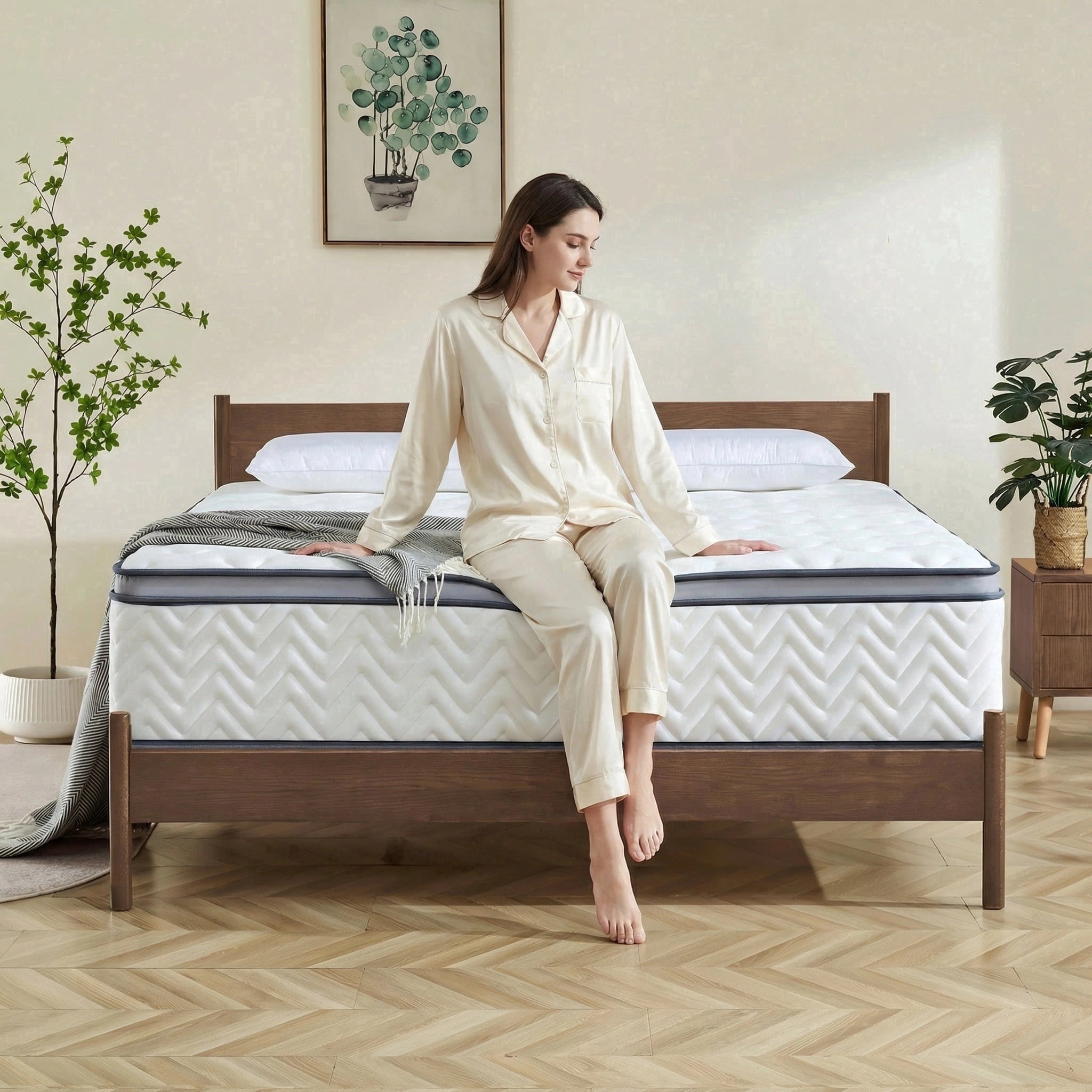 RODREAMY 12 inch Full Mattress, Hybrid Mattress in a Box, Medium Firm, Pressure Relief & Motion Isolation, Breathable & CertiPUR-US