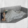 thumbnail image 6 of Neutral Soft Flannel Fleece Throw Blanket, Squares or Diamonds Pointing to a Direction Modern Geometrical Interpretation, Cozy Plush for Indoor and Outdoor Use, 60" x 80", Pale Taupe, by Ambesonne, 6 of 6