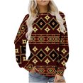 thumbnail image 2 of Puntoco Mujeres Otoño e Invierno Casual Folk-Personalizado Impreso Cuello Redondo Manga Larga Jersey Blusa Sudadera tops Puntoco Puntoco-980, 2 of 4