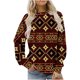 thumbnail image 2 of Puntoco Mujeres Otoño e Invierno Casual Folk-Personalizado Impreso Cuello Redondo Manga Larga Jersey Blusa Sudadera tops Puntoco Puntoco-980, 2 of 4