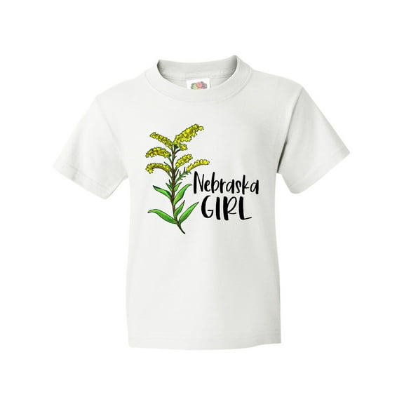 Inktastic Nebraska Girl Goldenrod Flower Youth T-Shirt