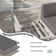 thumbnail image 4 of Techmilly Aluminum Patio Furniture, Metal Patio Conversation Set with Waterproof Cover, 5 Inch Thick Cushions , Modern Outdoor Furniture for Deck & Backyard, Light Gray, 4 of 8