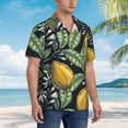 thumbnail image 3 of Fuzoiu Citrus Fruits Elegant Lemons Print Hawaiian Shirt for Men, Summer Beach Casual Short Sleeve Button Down Shirts, Men’s Beach Summer Shirts with Pocket,XX-Large, 3 of 7