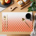 thumbnail image 2 of Orange Ombre Stripe Placemats Set of 4, Modern Abstract Art Gradient Striped Placemats for Dining Table, Place Mats for Kitchen Tabletop, Waterproof Wipeable Dining Table Mats Set, 2 of 9