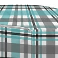 thumbnail image 3 of Abstract Pouf Cover with Zipper, Composition of Horizontal and Vertical Continuing Streaks Classic Design, Soft Decorative Fabric Unstuffed Case, 30" W X 17.3" L, Seafoam Grey White, by Ambesonne, 3 of 5