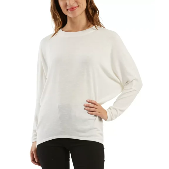 Bcx Juniors’ Dolman-Sleeve Top (White, L)