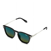 Quay Australia Jackpot Remixed Sunglasses Black Silver/Blue Green Polarized Shades Unisex
