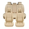 thumbnail image 6 of Coverado Car Seat Covers Full Set, Waterproof Faux Leather Seat Protectors with Head Pillow, Universal Fit Most Cars, Beige, 6 of 6