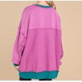 thumbnail image 4 of Luxalzxs Fall Sweatshirts for Women Trendy Loose Fit Casual High Low Hem Split Oversized Sweatshirt Long Sleeve Color Block Button Henley Neck Pullover Tunic Tops Outfits, 4 of 5