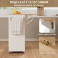 thumbnail image 4 of Canddidliike Drop Leaf Mobile Kitchen Island Cart with Power Outlet and Adjustable Shelf-White, Kitchen Island, Kitchen Storage Cabinets for Kitchen,Dinning Room, 4 of 10