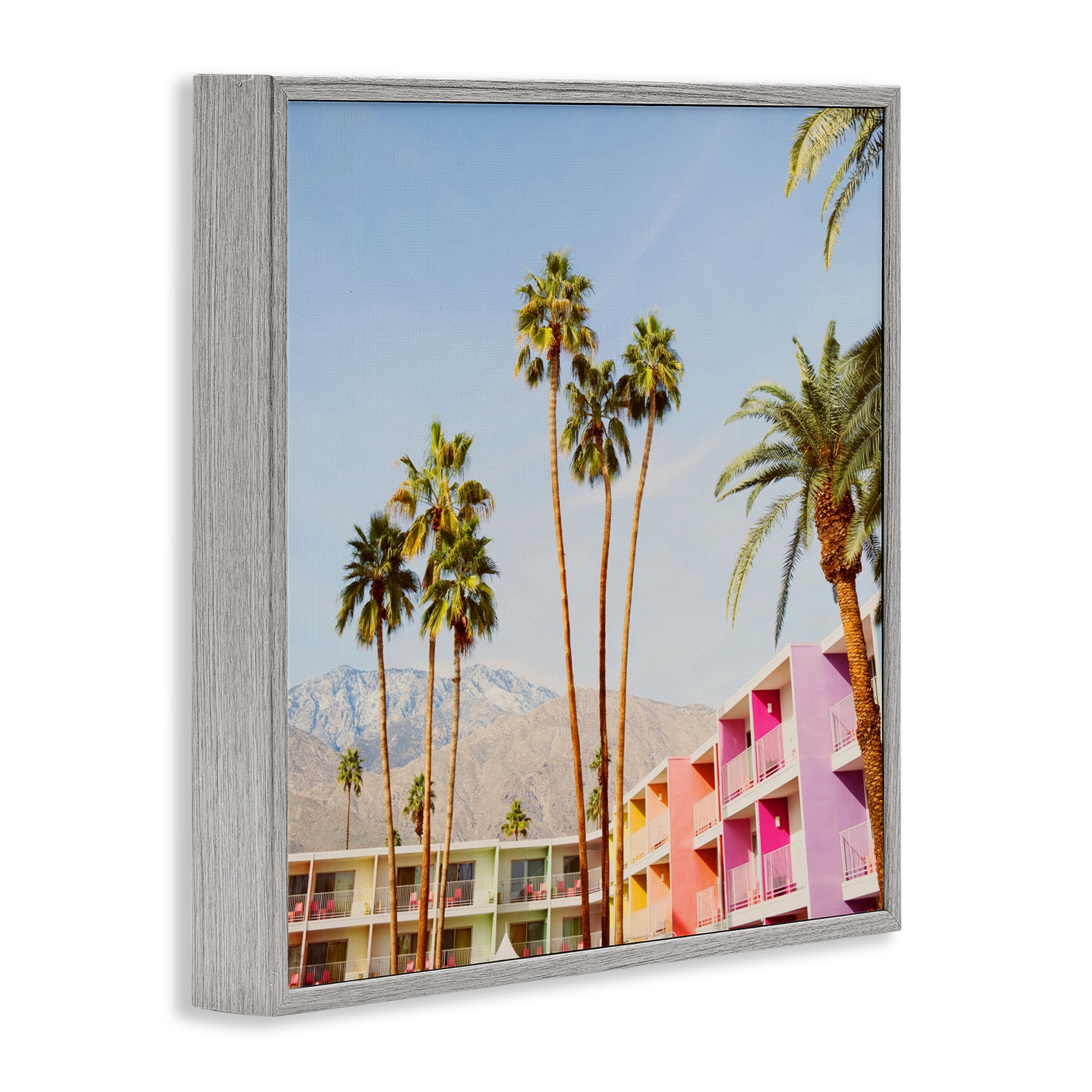 Looming Palms over Resort Gray Framed Giclee Art, design by LISH Creative