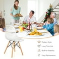 thumbnail image 5 of Costway Set of 4 Dining Chairs Modern Plastic Shell Side Chair w/ Clear Seat & Wood Legs, 5 of 12