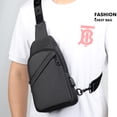 thumbnail image 5 of Hukapapa Bolso de mensajero para hombre Bolso de pecho de tela Oxford Bolso de ciclismo de gran capacidad Bolso de hombro individualnegro, 5 of 5