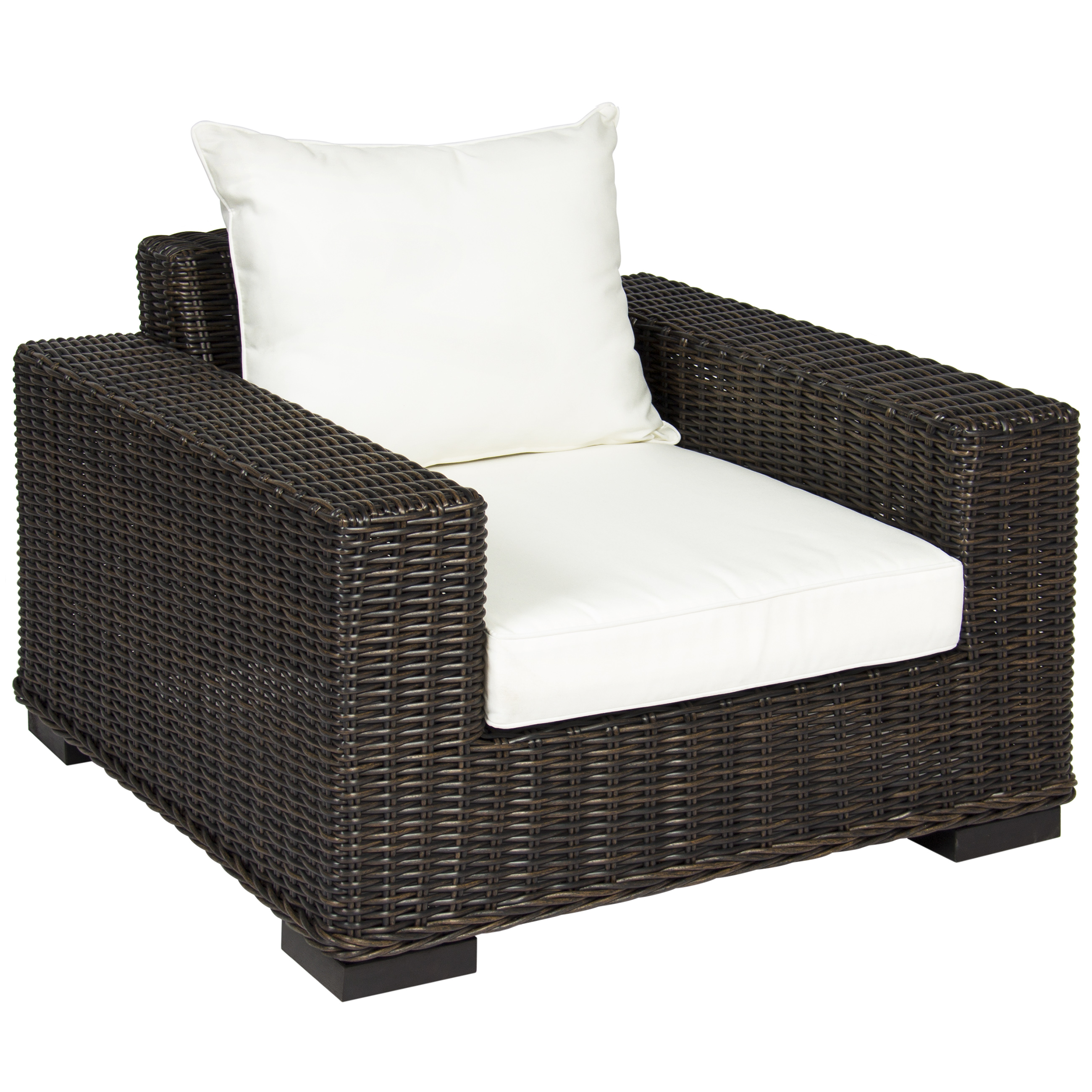 Best Choice Products Oversized Outdoor Patio Wicker Club Arm Chair W Best Choice Products Oversized Outdoor Patio Wicker Club Arm Chair W White Cushion Brown