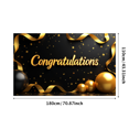 thumbnail image 3 of Elegant Black and Gold Celebratory Script Banner Decorative Backdrop Party Decorations Graduation Wedding Event Celebration Photography Props Promotions, 3 of 4