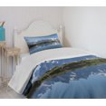 thumbnail image 4 of Ambesonne Lake Quilted Bedspread Set 2 Pcs, Mont Blanc Alps France, Twin Size, Pale Blue White Green, 4 of 6