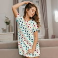 thumbnail image 3 of Naloa Colorful Geometric Print Women Nightgowns,Womens Loungewear,Short Sleeve Sleepwear,Comfy Ladies Nightdress, 3 of 6