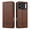 Brown, variant on For iPhone 18 Pro PU Leather Wallet Flip Case, 3 Card Slots, ID Window & Cash Pocket, Magnetic Closure, Shock-Absorbing TPU Inner Shell, Slim Folio Protective Cover,Black