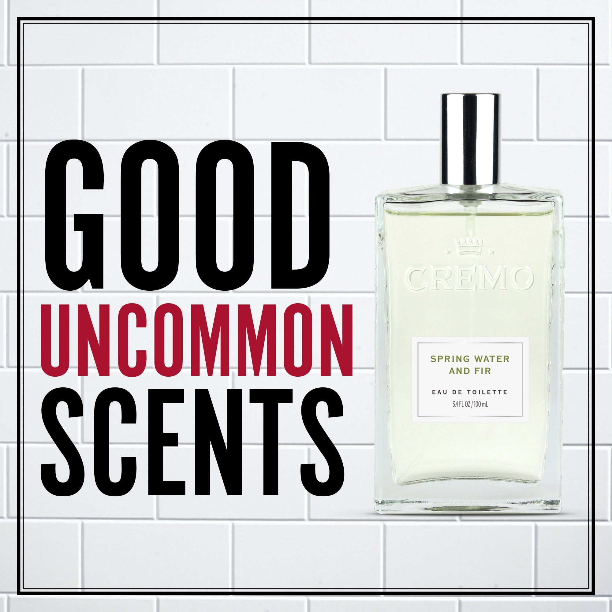 Cremo Mens Spray Cologne, Spring Water Fir Scent, 3.4 fl oz