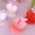 thumbnail image 6 of Lksixu Valentine's Day Scented Candles, 2.8 inch Soy Wax Standing Love Heart Shaped Decorative Candle, Long Lasting Smokeless Candles Romantic Night Scene Layout for Candlelight Dinner Wedding Party, 6 of 9
