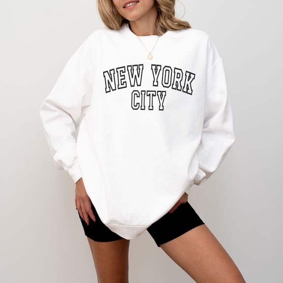 NYC Sweatshirt, New York City Sweatshirt, Trendy Varsity Sweatshirt, Aesthetic College Crewneck, Oversized Sweater, NYC Crewneck, NY Shirt All Size S-5Xl