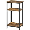 thumbnail image 3 of Yaheetech Industrial End Table with 2-Tier Shelves for Small Spaces Living Room, Rustic Brown, 3 of 7