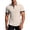 Khaki, variant on Shirts for Men Casual Solid Color Matching Jacquard Buttons Short Sleeve Turtleneck Polo Top Khaki XXL
