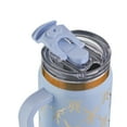 thumbnail image 2 of Thyme & Table 32oz Stainless Steel Luna Tumbler with Handle and Dual Straw Lid, Blue Bow, 2 of 7