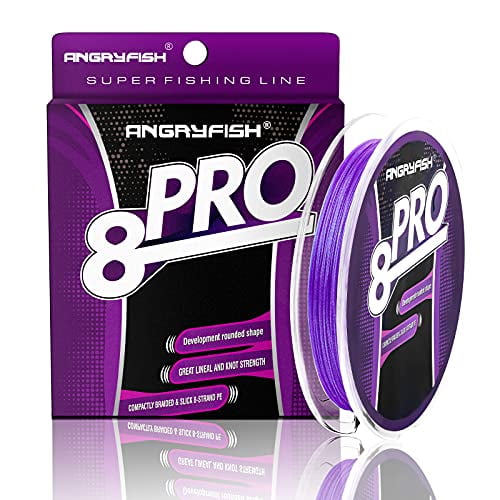 Exceptional Strength-Enhanced Smoothness-Zero Stretch&Low Memory Superline Extra Thin Diameter-Proprietary Weaving Tech ANGRYFISH 8-PRO Braided Fishing Line