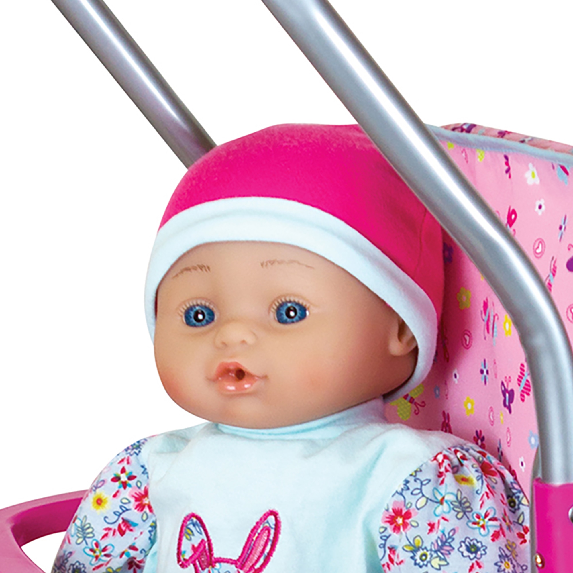 Baby Doll Passeggino Set Completo Con Coniglietto - Accessori Per Giochi Di Ruolo Bambini 3+