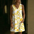 thumbnail image 6 of Summer Short Dresses for Women 2026 Plus Size V-Neck Sleeveless Floral Printed Summer Flowy Casual Midi Dress Beach Vacation Sundresses with Pockets, 6 of 8