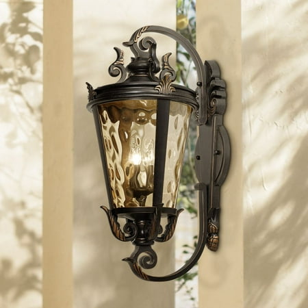 Traditional Front Porch John Timberland Traditional Outdoor Wall Fixture Veranda Bronze Ornate Scroll 36