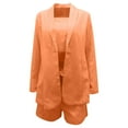 thumbnail image 6 of REORIAFEE Wedding Outfits for Women Guest Going out Outfits Women Long Sleeve Cardigan Coat Pocket Vest Shorts Suit Orange M, 6 of 6