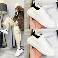 thumbnail image 2 of Zapatos blancos para mujer, zapatos de tabla, suela gruesa, primavera y otoño, zapatos con estampados llamativos, zapatillas casuales de tendencia, 2 of 6