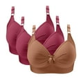 thumbnail image 2 of 3 Pack Bras for Women Wireless Push Up Supportive Bra Full Coverage No Underwire Seamless Plus Size Everyday Bra (44/100BC, 3PCS-R), 2 of 7
