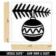 thumbnail image 2 of Ornament Hanging from Tree Branch Christmas Self-Inking Rubber Stamp Ink Stamper - Red Ink - Small 1 Inch, 2 of 7