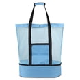 thumbnail image 2 of Malla Bolsa de playa con correas de hombro Netificación de totación Reutilizable Picnic Picnic Bolso Toy Toy Storage Carrier Supplies Suministros Organizador Azul Eigraketly OD011035-02B, 2 of 7