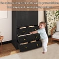 thumbnail image 6 of VoirStar 2 Door Armoire with 3 Drawers Black Freestanding Closet Wardrobe, 6 of 7