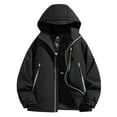 thumbnail image 1 of LOVZFMLL Jackets for Men's Stitching Drawstring Hooded Slim Fashion Jacket Coat Outwear, 1 of 4