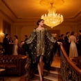 thumbnail image 4 of Women Evening Cape Soft Satin Evening Scarves Wedding Bridal Cape Shawl Wraps Sequin Evening Cape Gatsby Party Bridal Shawl For Evening Dresses, 4 of 7