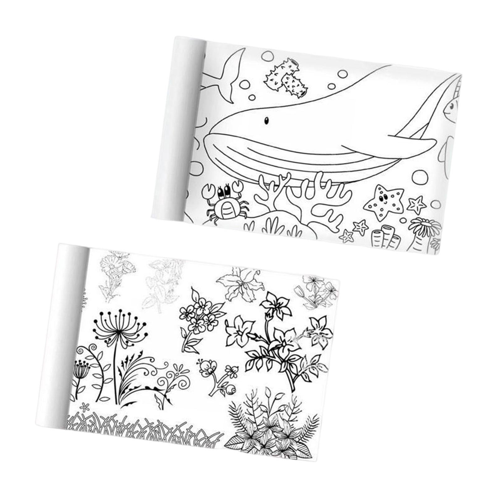 2 Pieces Coloring Paper Roll Drawing Paper Roll Coloring Poster for
