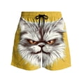 thumbnail image 4 of Timoontee Mens Funny Cartoon Animals Print Swim Trunks Lightweight Quick Dry Beach Shorts Elastic Waist Drawstring Summer Casual Shorts Yellow XL, 4 of 6