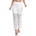 thumbnail image 7 of REALiKUN Women's Lace Sheer Elastic Waist Wide Leg Pants See Through Long Trousers Party Clubwear, 7 of 7