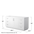 thumbnail image 4 of Wyndham Collection Miranda 66" Wood Single Bathroom Vanity in Nickel Trim/White, 4 of 5