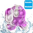 thumbnail image 3 of Simple Sensory Toy Fidget Dimple Toy Keychain, Silicone Bubbles Flipping Board Toy, Stress Relief Dimple Fidget Toy for Concentration Training, Hand Exercise Educational Toy for Kids Adults (#13), 3 of 8