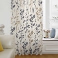 thumbnail image 6 of Grey Brown Botanical Sheer Curtains 54 Inches Long, Rustic Country Spring Floral Summer Leaf Light Filering Curtains, Breathable Simi Curtain Privacy Drapes for Kitchen Bathroom Window Treatment, 6 of 9