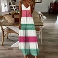 thumbnail image 2 of Arnsht Womens Summer Dress V Neck Outdoor Sleeveless Maxi Dress Womens Boho Waist Retraction Printed Casual Long Dress Pink L, 2 of 5